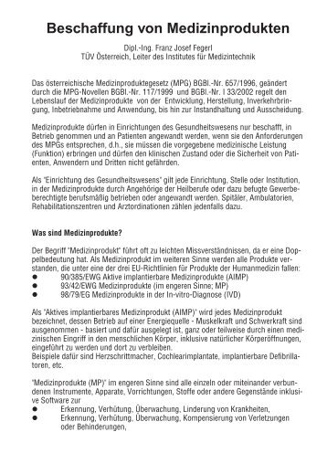 Beschaffung von Medizinprodukten