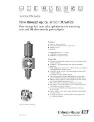 Flow through optical sensor OUSAF22 - Endress+Hauser