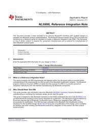 NL5500L Reference Integration Note - Bluetooth