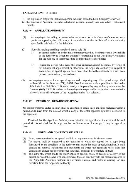 CONDUCT, DISCIPLINE AND APPEAL RULES 2006 - BSNL ...