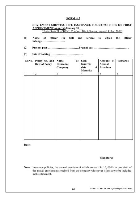 CONDUCT, DISCIPLINE AND APPEAL RULES 2006 - BSNL ...