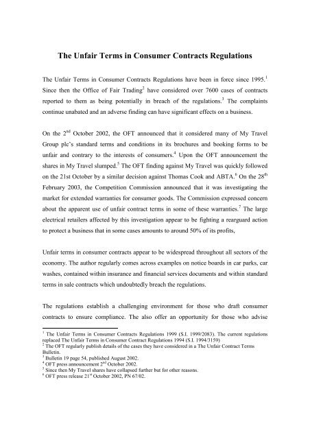 Consumer Contracts Regulations >> The Unfair Terms In Consumer Contracts Regulations Rip Off Consumer Contracts Regulations >> The Unfair Terms In Consumer Contracts Regulations Rip Off