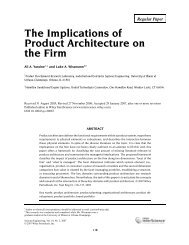 The Implications of Product Architecture on the Firm - American ...