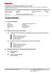 Declaration of ecological properties of fibre cement 0. Product ...