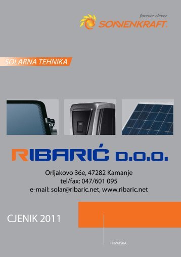 CJENIK 2011 - Ribarić doo- SOLARNI SISTEMI SONNENKRAFT