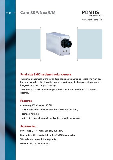 Datasheet CAM 3 (pdf) - PONTIS EMC Products