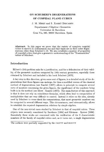 cuspidal tangent - Departament de MatemÃ tica Aplicada II
