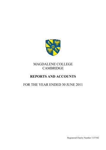reports and accounts - Magdalene College - University of Cambridge