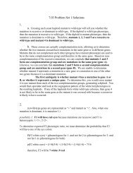 7.03 Problem Set 1 Solutions 1. 2.