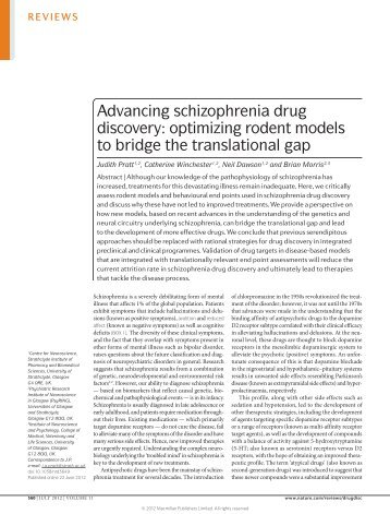 Advancing schizophrenia drug discovery: optimizing rodent models ...