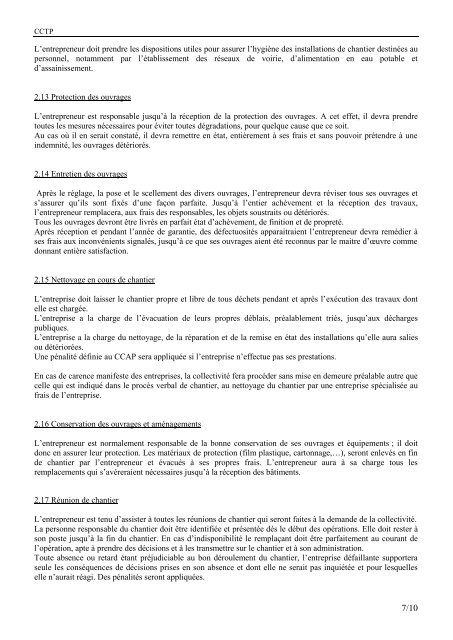 CAHIER DES CLAUSES TECHNIQUES PARTICULIERES (CCTP ...