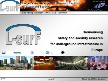 L-surF Large Scale Underground Research Facility on Safety ... - istss
