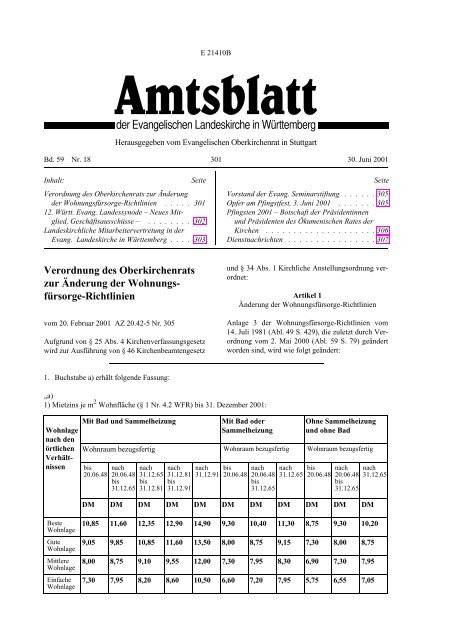 der Evangelischen Landeskirche in WÃ¼rttemberg