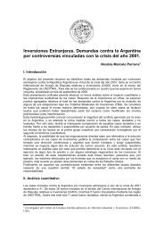 Inversiones Extranjeras. Demandas contra la Argentina por ...