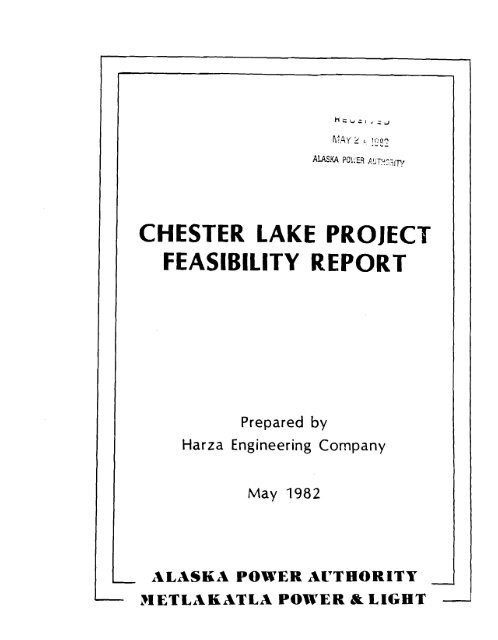chester lake project feasibility report - Alaska Energy Data Inventory