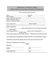 Sample Service-Learning Contract - Tallahassee Community College