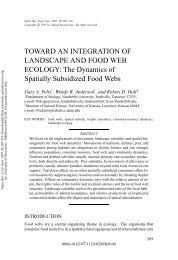 TOWARD AN INTEGRATION OF LANDSCAPE AND FOOD WEB ...
