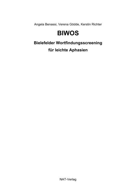 Bielefelder Wortfindungsscreening für leichte Aphasien