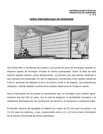 CERCO PREFABRICADO DE HORMIGÓN Una forma fácil y ... - ICPA