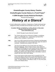 Omaha History: At a Glance. - Douglas County Historical Society