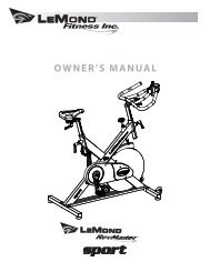 OWNER'S MANUAL - LeMond Fitness Benelux