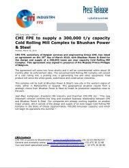 CMI FPE to supply a 300000 t/y capacity Cold ... - CMI FPE LTD