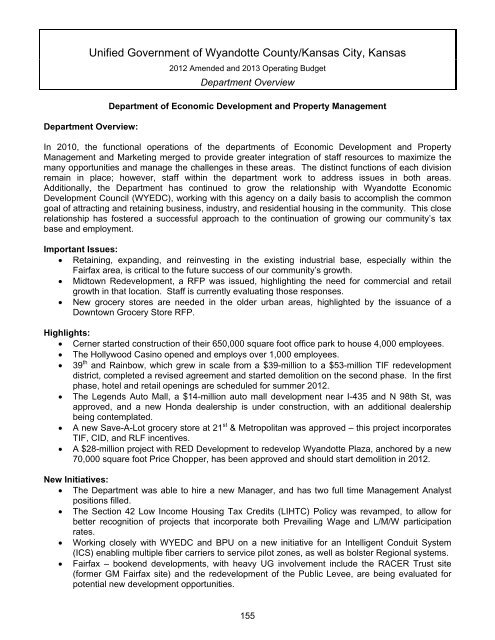 Table of Contents - Unified Government of Wyandotte County ...