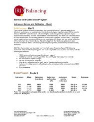 (On Manufacturer's Letterhead) - IRD Balancing