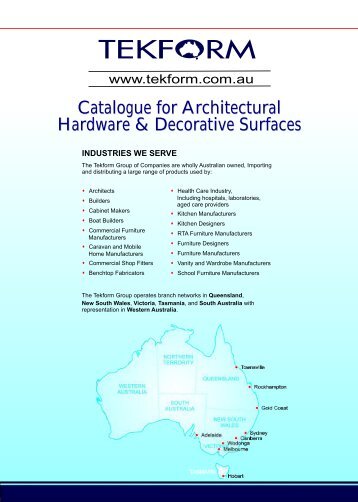 Catalogue for Architectural Hardware & Decorative ... - Tekform