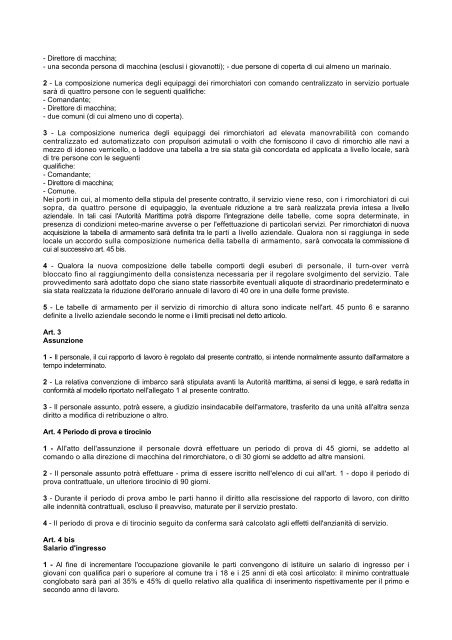 CCNL Rimorchiatori 2003 - FILT CGIL Foggia