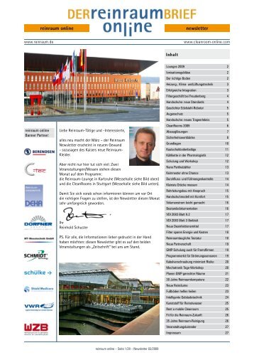 newsletter reinraum online - BERNER International GmbH