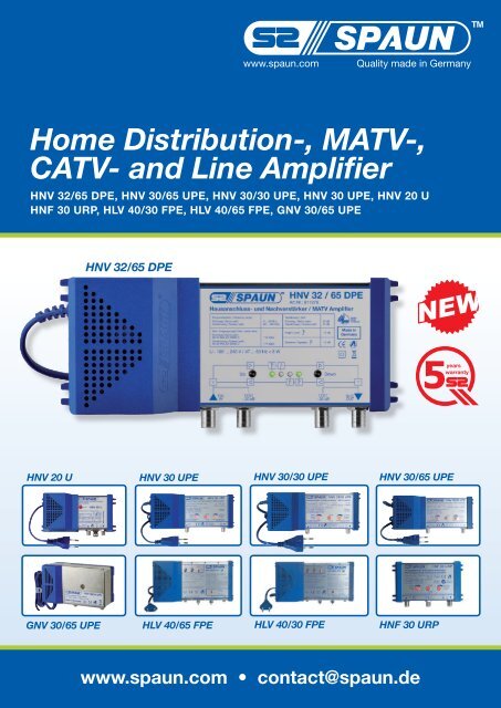 Home Distribution-, MATV-, CATV- and Line Amplifier - Spaun