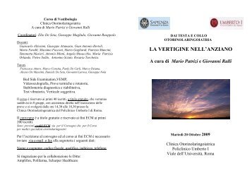 LA VERTIGINE NELL'ANZIANO A cura di Mario ... - S.I.O.e.Ch.CF.