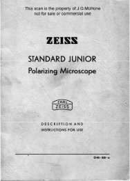 Zeiss Standard Junior Pol Operating Instructions - Earth-2-Geologists