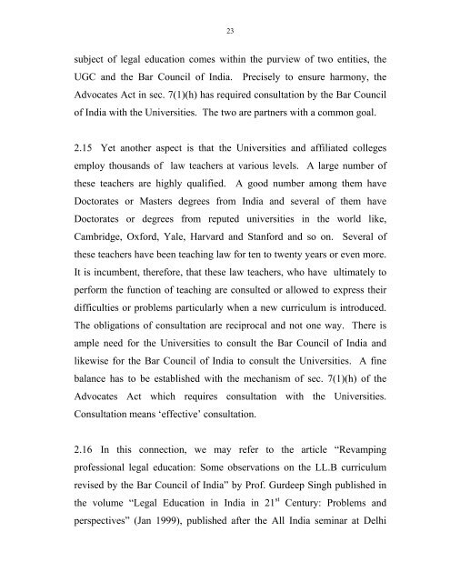 The Legal Education - Law Commission of India