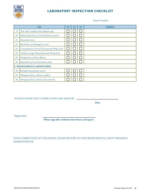 yearly lab inspection check list - Pathology and Laboratory Medicine