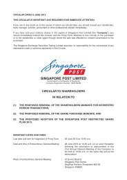 Circular to Shareholders - Singapore Post