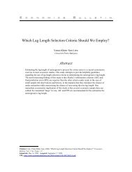 Which Lag Length Selection Criteria Should We Employ? Abstract