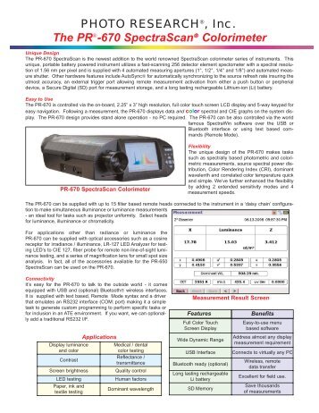 PR-670 Brochure.qxp - Glen Spectra