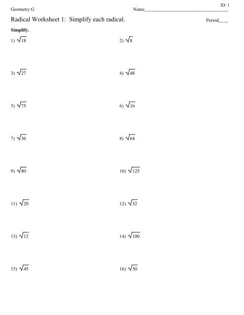 simplifying-radicals-worksheet-geometry