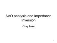 AVO analysis and Impedance Inversion - Rpl.uh.edu