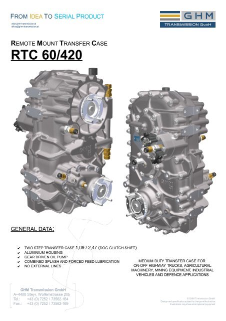 remote mount transfer case rtc 60/420 - GHM Transmission GmbH