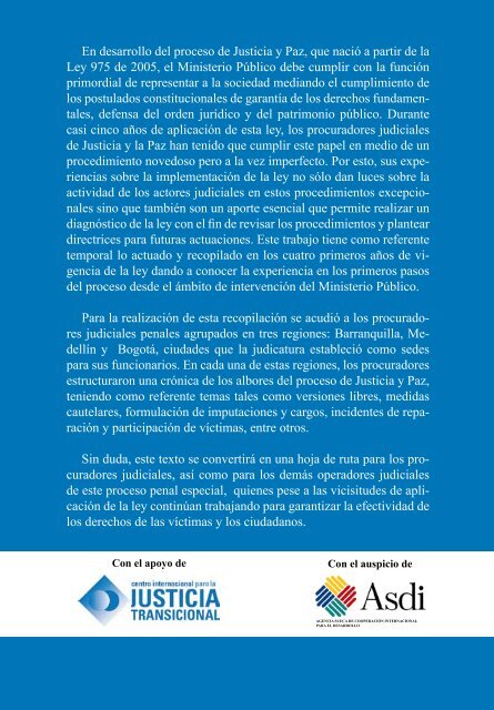 El Proceso Penal de Justicia y Paz del Ministerio PÃºblico