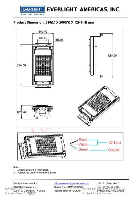 SL-Caveled/100277AC (UL) Caveled Tunnel ... - Everlight.com