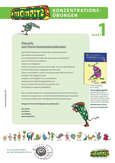 KonzEntratIonS- Ã¼BunGEn 1PaKEt - Mompitz