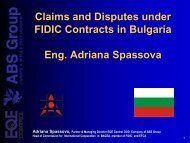 Claims and Disputes under FIDIC Contracts in Bulgaria Eng ...