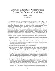 Comments and Errata on Atmospheric and Oceanic Fluid Dynamics ...