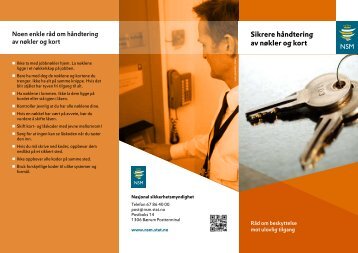 Sikrere hÃ¥ndtering av nÃ¸kler og kort - NSM