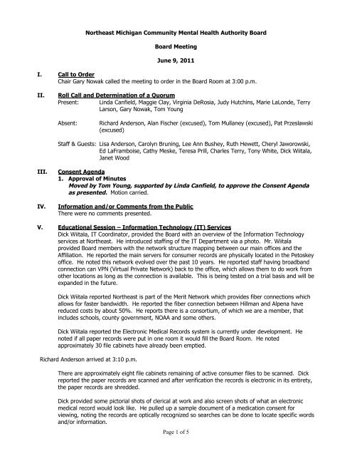 Board Meeting Minutes 06-09-11(pdf) - NEMCMH.org