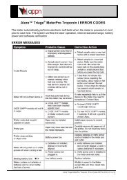 Alere™ Triage® MeterPro Troponin I ERROR CODES - appn